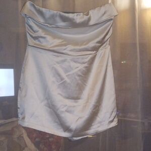 Lulus White Satin Strapless Romper